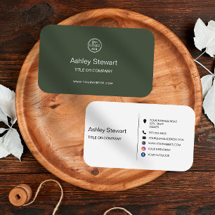 Minimalist Social media Website Logo Modern Green Business Card