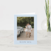 Minimalist Soft Blue Art Deco Photo Wedding