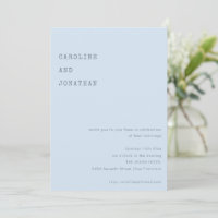 Minimalist Soft Blue Retro Typewriter Font Wedding
