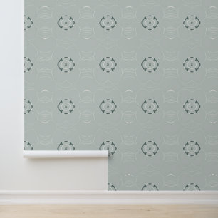 Minimalist Soft Green Geometric Pattern Wallpaper