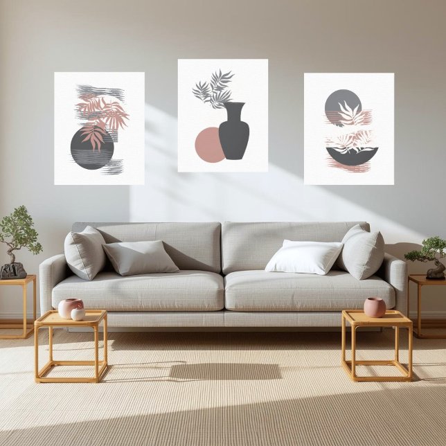 Minimalist Soft Greys and Pinks Canvas Wall Art (Creator Uploaded)