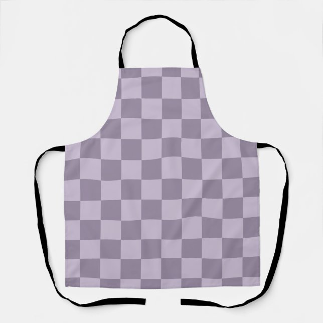 Minimalist Soft Lavender Checkerboard Pattern  Apron (Front)