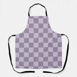 Minimalist Soft Lavender Chequerboard Pattern Apron