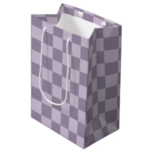 Minimalist Soft Lavender Chequerboard Pattern  Medium Gift Bag