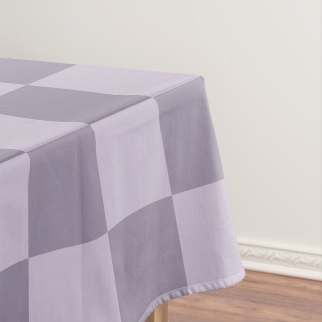 Minimalist Soft Lavender Chequerboard Pattern  Tablecloth (In Situ)