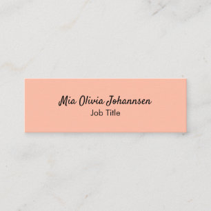 Minimalist Soft Peach Mini Business Card