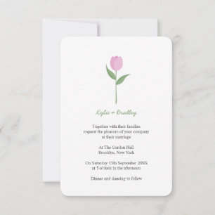 Minimalist Soft Pink Tulip Invitation