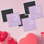 Minimalist Soft Purple & White Save the Date Magnet<br><div class="desc">Pretty,  modern,  minimalist and trendy save the date magnet features a soft pastel purple background (Pantone's 2022 colour pick "Orchid Bloom") with white customisable text blocks in modern fonts</div>