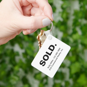 Minimalist SOLD Real Estate   Budget Marketing  Key Ring