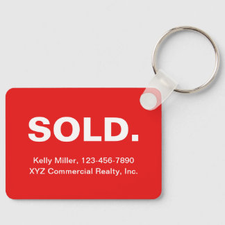 Minimalist SOLD Realtor | Budget New Home Closing Key Ring
