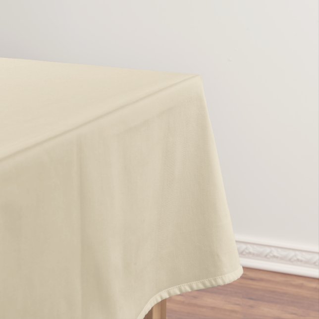 Minimalist Solid Beige Coastal Home Decor Tablecloth (In Situ)