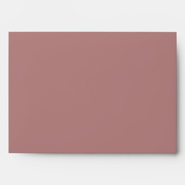 Minimalist Solid Dusty Rose Retro Simple Wedding Envelope (Front)
