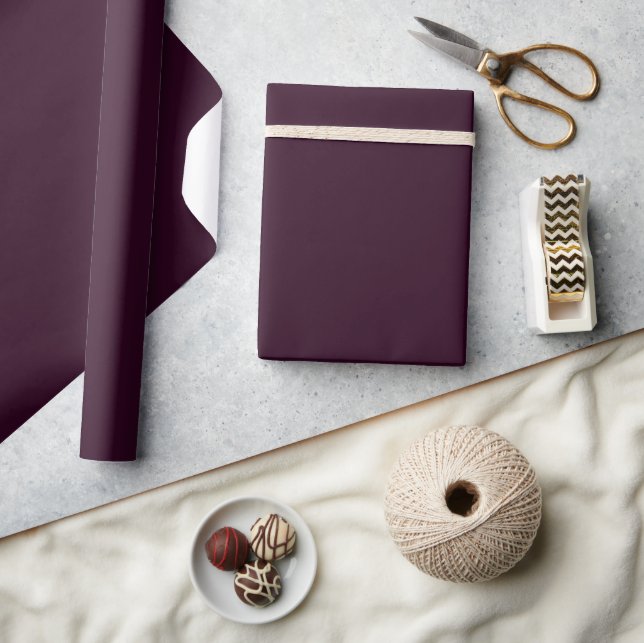 Minimalist Solid Elegant Dark Wine Purple Wrapping Paper (Crafts)
