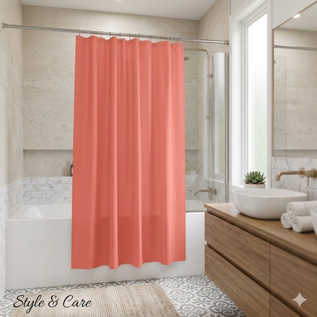 Minimalist Solid Salmon Shower Curtain (Minimalist Solid Salmon Shower Curtain)
