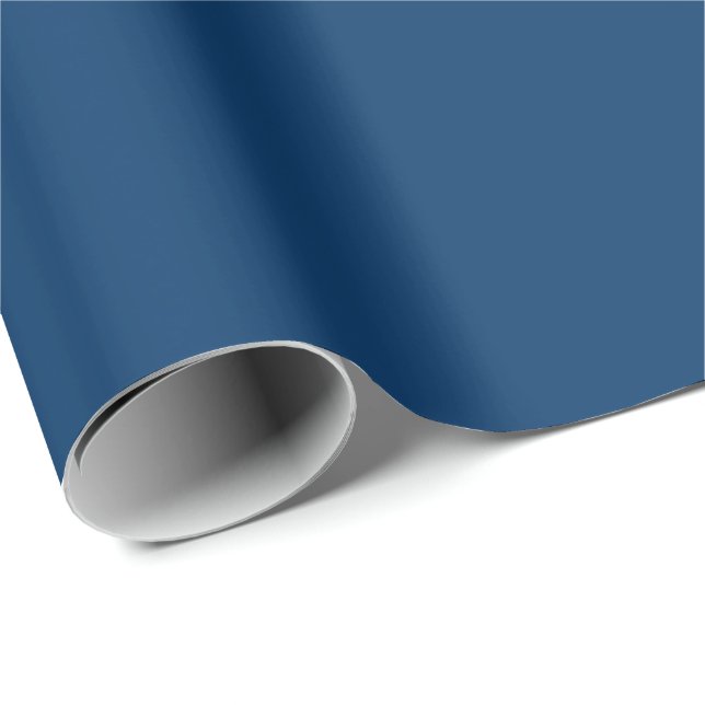 Minimalist Solid Unicolor Blue #003366 Wrapping Paper (Roll Corner)