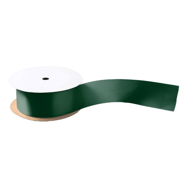 Minimalist Solid Unicolor Green Satin Ribbon (Spool)
