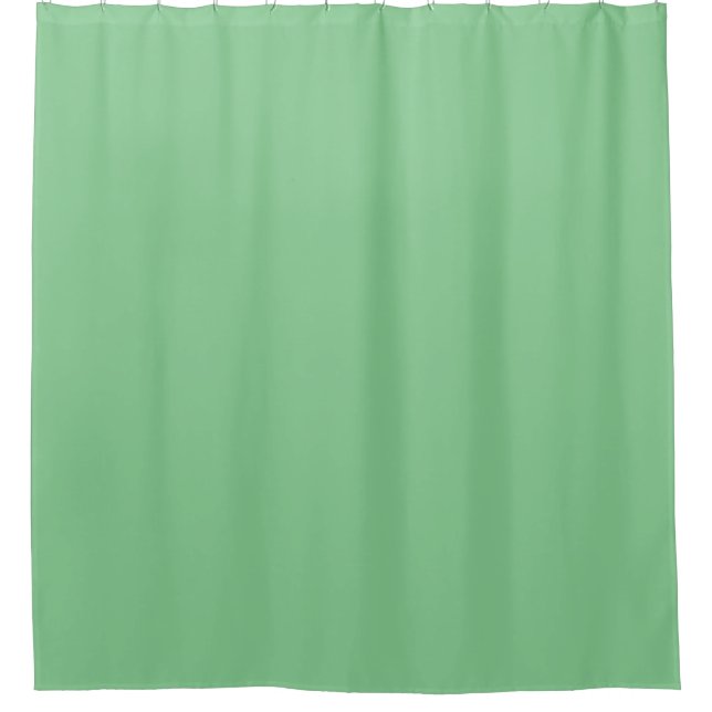Minimalist Solid Unicolored Emerald Green Shower Curtain (Front)