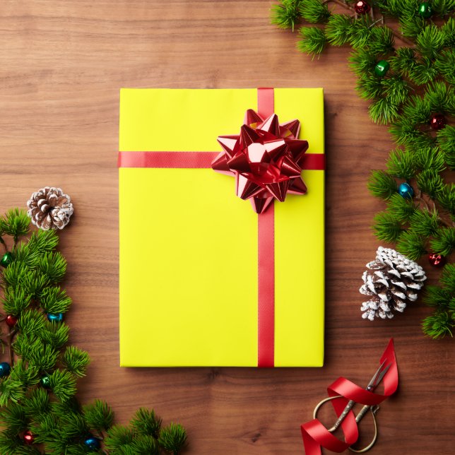 Minimalist Solid Yellow Colour Wrapping Paper Shee (Holiday Gift)