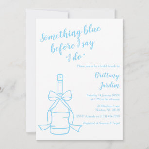 Minimalist Something Blue Bridal Brunch Invitation