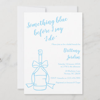 Minimalist Something Blue Bridal Brunch Invitation