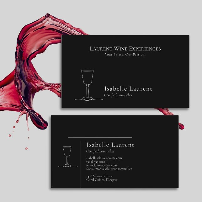 Minimalist Sommelier Wine Expert  Business Card (Creator Uploaded)