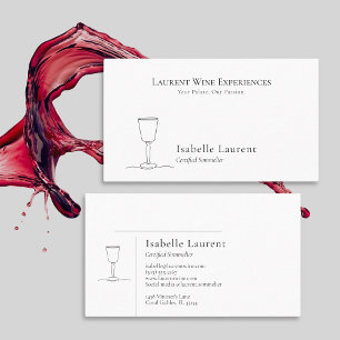Minimalist Sommelier Wine Expert  Business Card