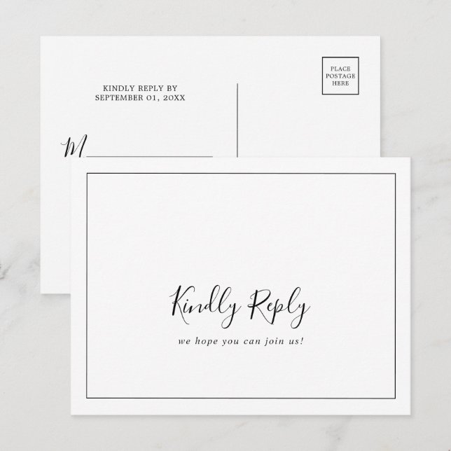 Minimalist Song Request RSVP Postcard (Front/Back)