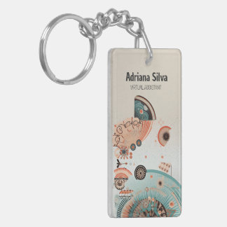 Minimalist Sophisticated Boho Virtual Assistant QR Key Ring