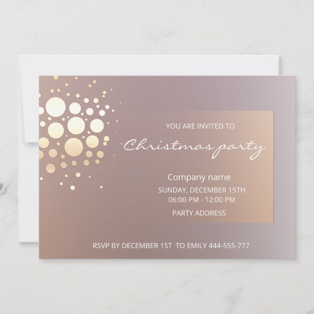 Minimalist sophisticated elegant  confetti invitation (Front)