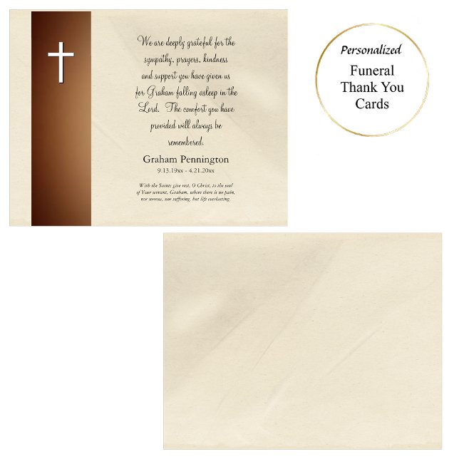 Minimalist Sophisticated Orthodox Memorial  Thank You Card (Creator Uploaded)