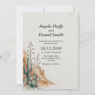 Minimalist Southwestern Desert Watercolor Invitation