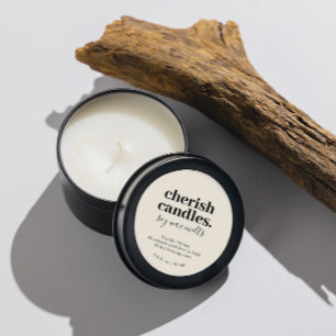 Minimalist Soy Candle Tin Beige Label