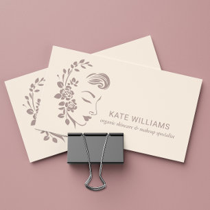 Minimalist Spa and Beauty Salon Floral  Business Card