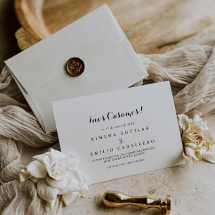 Minimalist Spanish Elopement Announcement