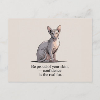 Minimalist Sphynx Cat Inspirational Art Postcard
