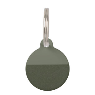 Minimalist Split Moss Green Round Pet Tag