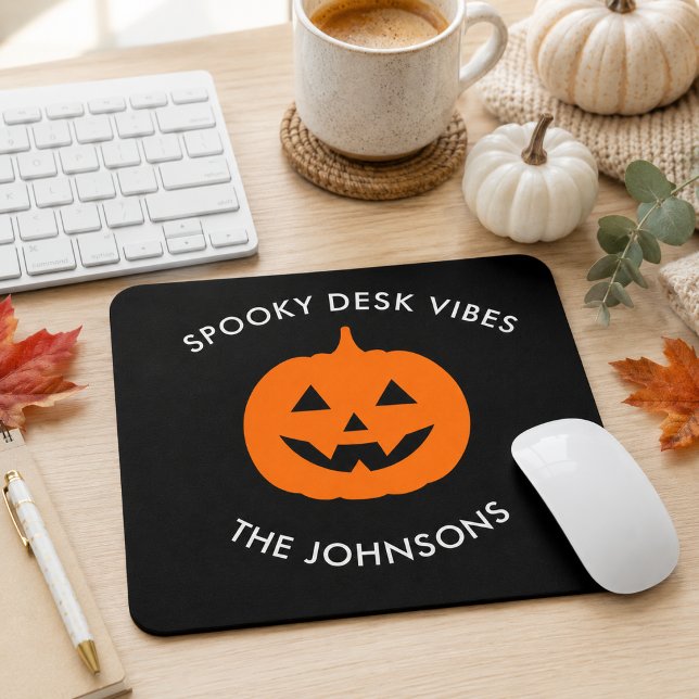 Minimalist Spooky Desk  – Personalised Halloween Mouse Pad (Creator Uploaded)