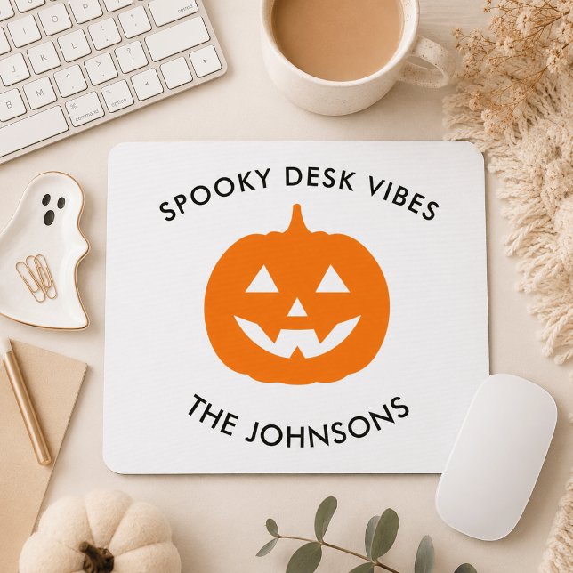 Minimalist Spooky Desk  – Personalised Halloween Mouse Pad (Creator Uploaded)