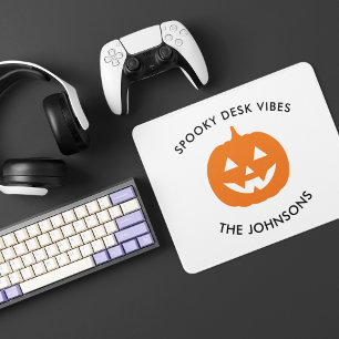 Minimalist Spooky Desk  – Personalised Halloween Mouse Pad