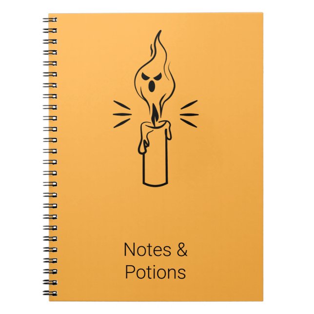 Minimalist Spooky Notes & Potions Spiral Notebook (Front)