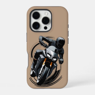 🏍️ Minimalist Sportbike Rider in Clean Modern iPhone 16 Pro Case