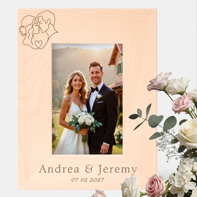 Minimalist Spouses Faces Line Art Wedding Keepsake Etched Frames (Creator Uploaded)