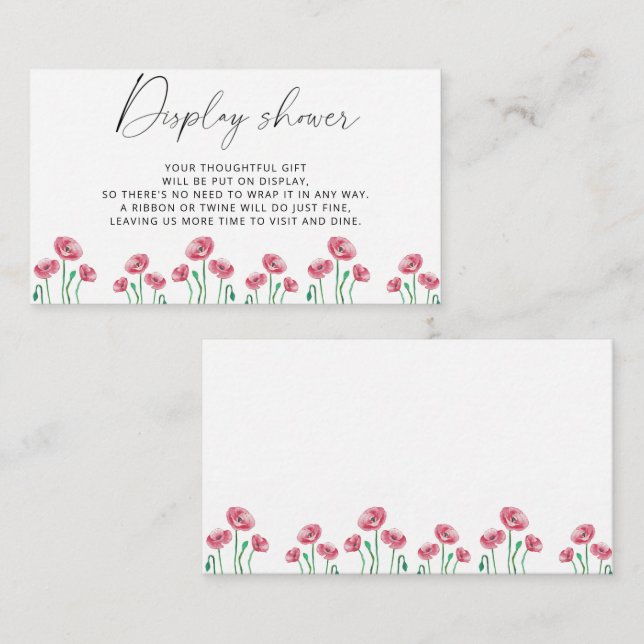 Minimalist spring Display shower  Enclosure Card (Front/Back)