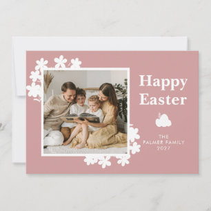 Minimalist Spring Easter Personalised Family Photo Holiday Card