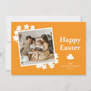 Minimalist Spring Easter Personalised Family Photo Holiday Card