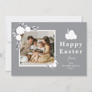 Minimalist Spring Easter Personalised Family Photo Holiday Card