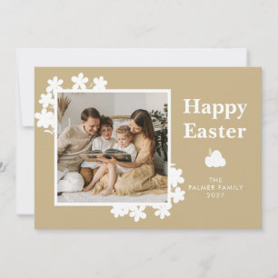 Minimalist Spring Easter Personalized Family Photo Holiday Card