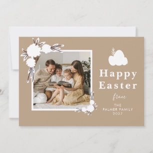 Minimalist Spring Easter Personalized Family Photo Holiday Card