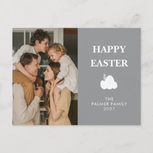 Minimalist Spring Easter Personalized Family Photo Holiday Postcard
