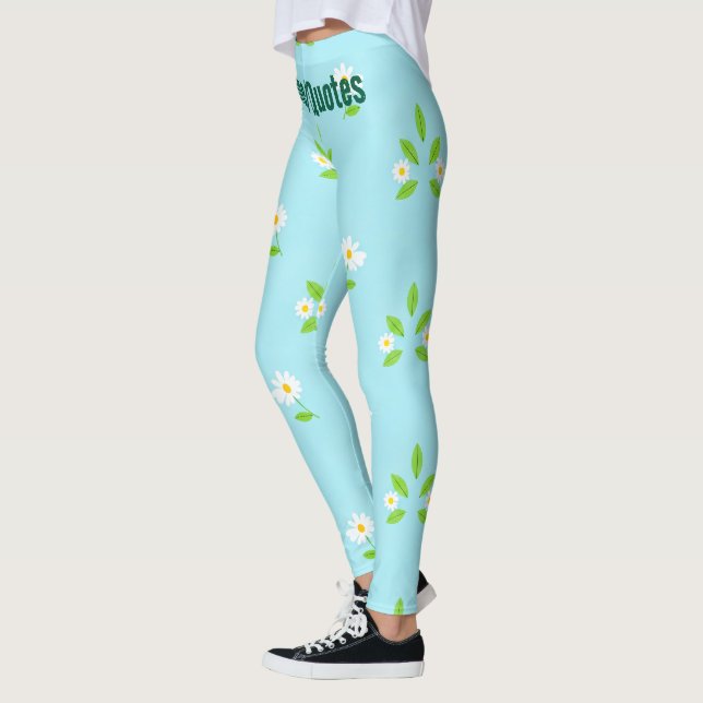 Minimalist Spring Floral Pattern Leggings (Left)